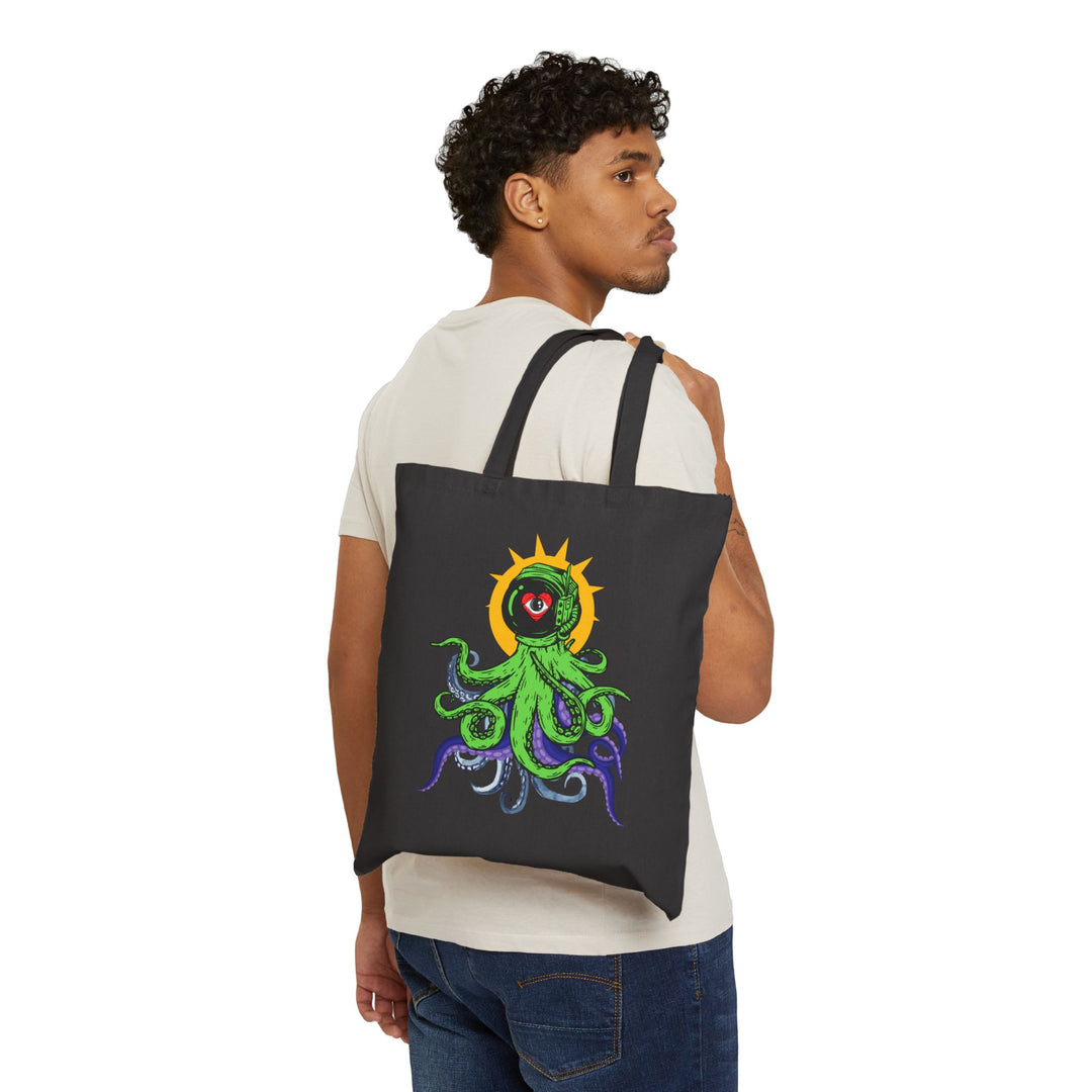 "I'm a lot weirder than you think" Octopus Astronaut Cotton Canvas Tote Bag