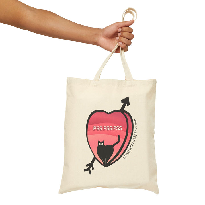 "PSS PSS PSS" Cotton Canvas Tote Bag - A Voice For All Paws Fundraiser