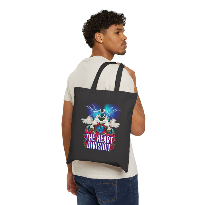 "Disco Heart Pegasus" Cotton Canvas Tote Bag