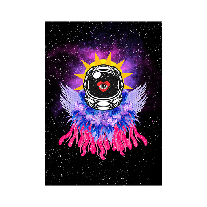 The "I Need some Space" Series Greeting Cards - Jelly Fish Astronaut design