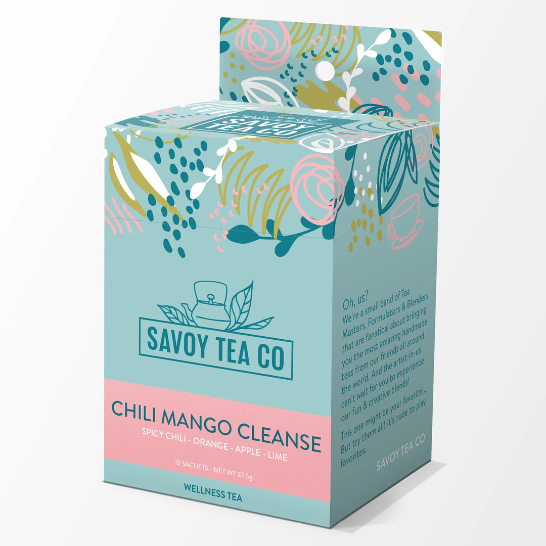 Chili Mango Cleanse tea sachet packaging