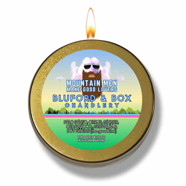 Bluford and Box Chandlery - "Mountain Men Make Good Lovers" Candle, by The Heart Division