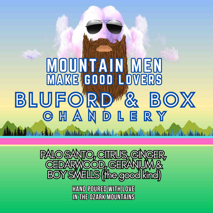 Bluford and Box Chandlery - "Mountain Men Make Good Lovers" Candle, by The Heart Division