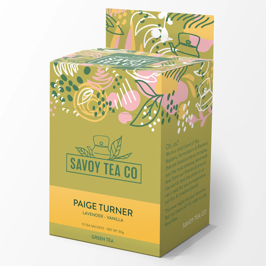 Paige Turner sachet tea packaging