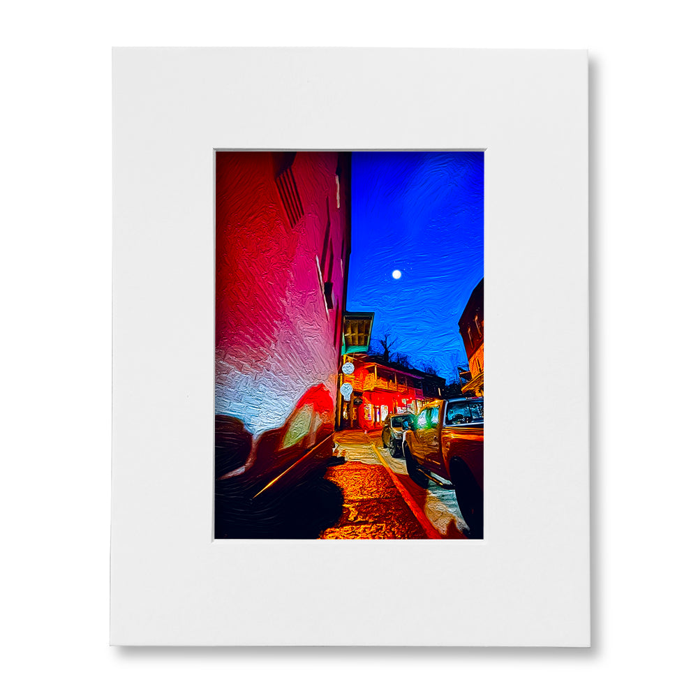 The "I Love Eureka" Photography Print Series - Full Moon Over Spring Street, Matted