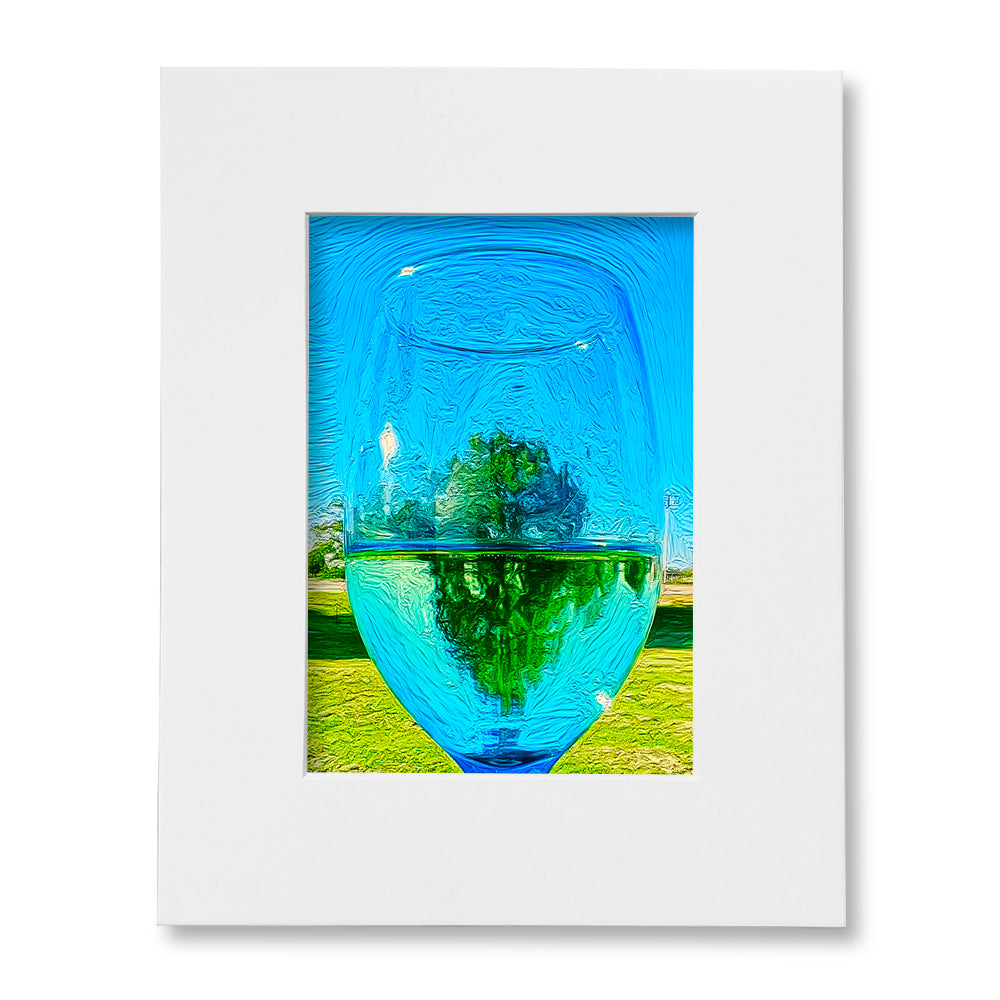 The "I Love Eureka" Photography Print Series - Pinot Grigio Reflections, Matted