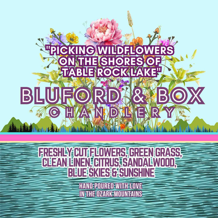 Bluford and Box Chandlery - "Picking Wildflowers on the Shores of Table Rock Lake" Candle, by The Heart Division