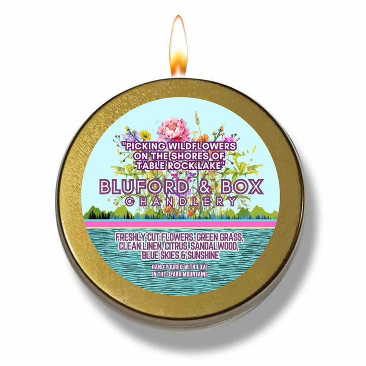 Bluford and Box Chandlery - "Picking Wildflowers on the Shores of Table Rock Lake" Candle, by The Heart Division