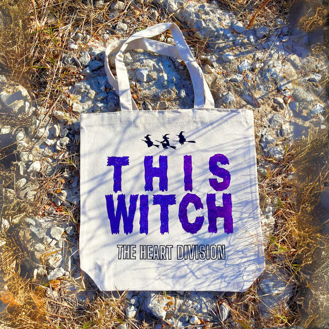 The Heart Division "This Witch"  Cotton Canvas Tote Bag