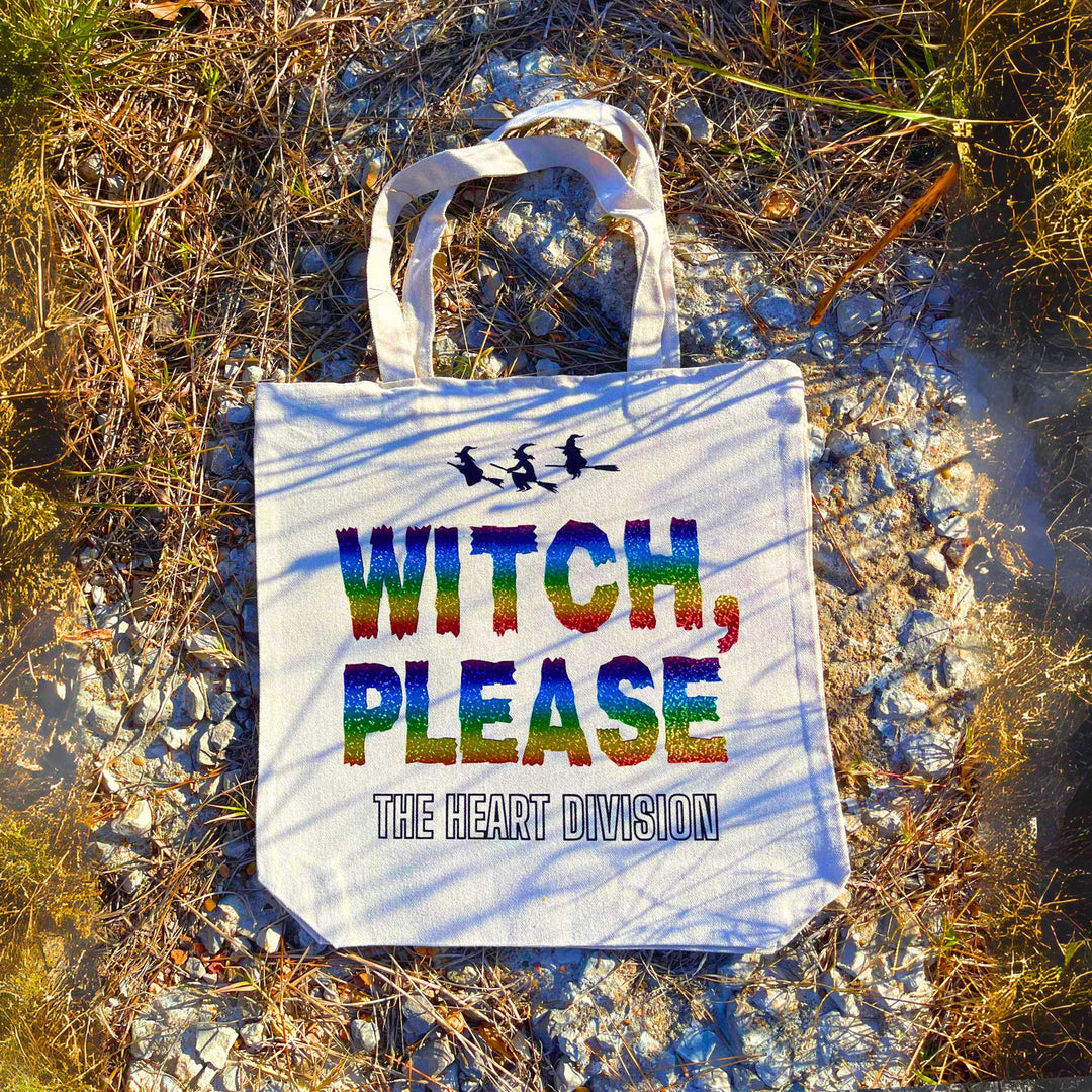 The Heart Division "Witch Please"  Cotton Canvas Tote Bag